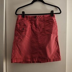 Ann Taylor Women's Red Denim Mini Cargo Skirt Casual
